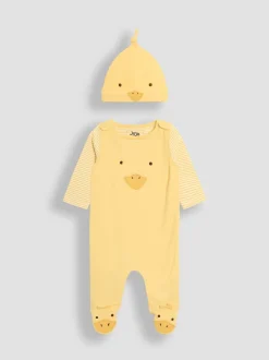 JoJo Maman Bébé Yellow Footed Dungarees Set 3 Piece