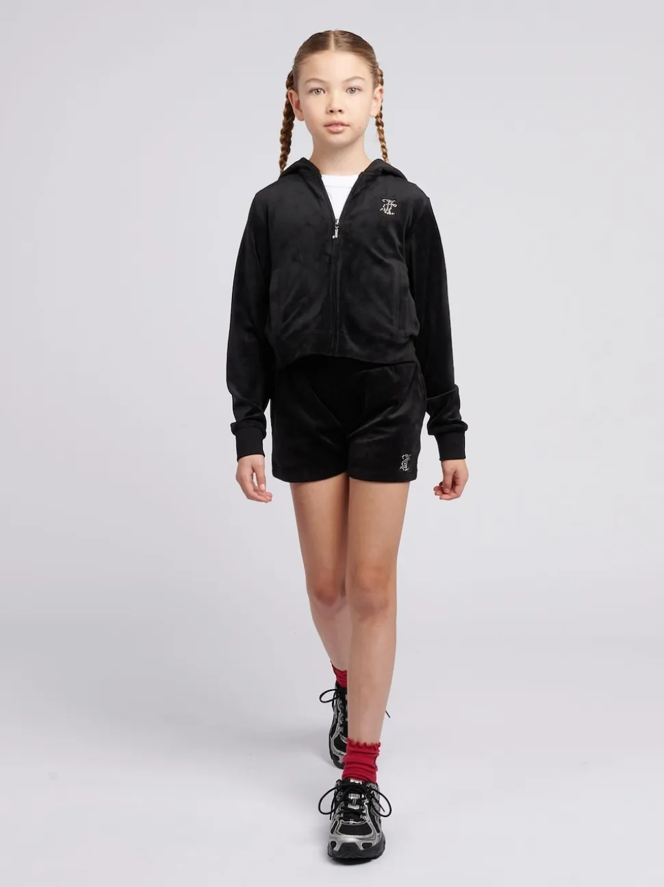 Juicy Couture Black Arch Zip Thru Diamante Hoodie