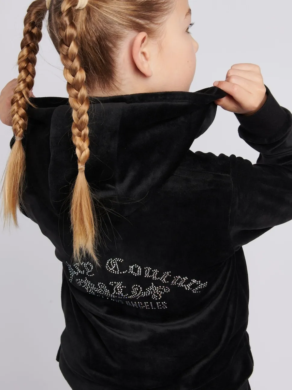 Juicy Couture Black Arch Zip Thru Diamante Hoodie