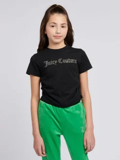Juicy Couture Black Diamante Ringer T-Shirt