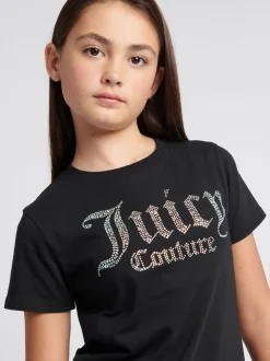 Juicy Couture Black Fitted Diamante T-Shirt