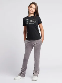 Juicy Couture Black Fitted Diamante T-Shirt