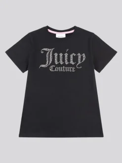 Juicy Couture Black Fitted Diamante T-Shirt