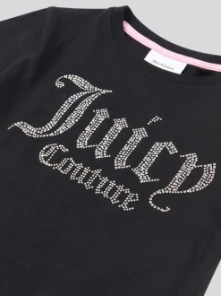 Juicy Couture Black Fitted Diamante T-Shirt