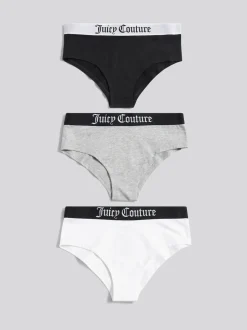 Juicy Couture Black Juicy Hipster Briefs 3 Pack Hanging