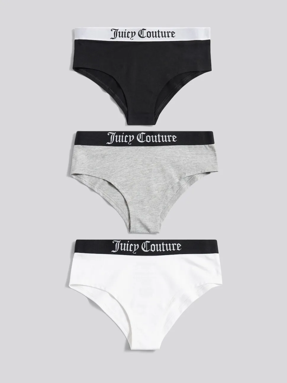 Juicy Couture Black Juicy Hipster Briefs 3 Pack Hanging