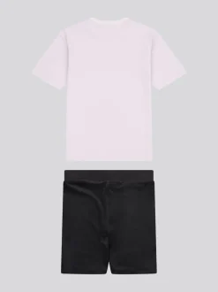 Juicy Couture Black Loose T-Shirt & Velour Cycling Shorts Set