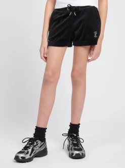 Juicy Couture Black Velour Fold Up Shorts