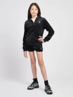 Juicy Couture Black Velour Fold Up Shorts
