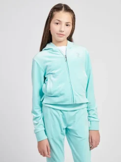 Juicy Couture Blue Arch Zip Thru Diamante Hoodie