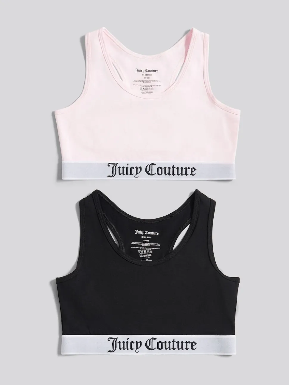 Juicy Couture Pink Juicy Crop Top 2 Pack Hanging