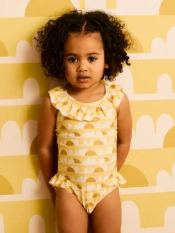 KIDLY Yellow Frilled Swimsuit