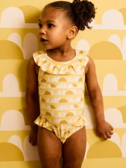 KIDLY Yellow Frilled Swimsuit