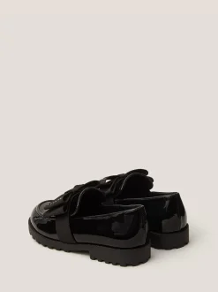 Monsoon Black Bow Patent Loafers