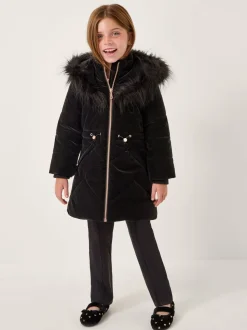 Monsoon Black Faux Fur Hood Padded Coat