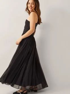 Monsoon Black Texas One Shoulder Prom Dress
