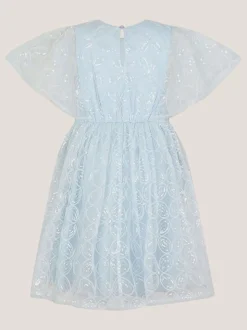 Monsoon Blue Ahanna Flutter Sleeve Sequin Party Dress