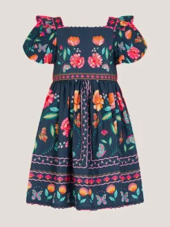 Monsoon Blue Aurelia Floral Print Dress