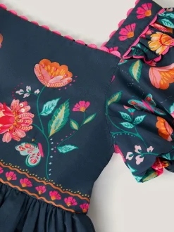 Monsoon Blue Aurelia Floral Print Dress