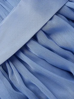 Monsoon Blue Ava Cape Sleeve Chiffon Bridesmaid Dress