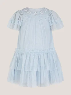 Monsoon Blue Baby Anastasia Tulle Embellished Dress