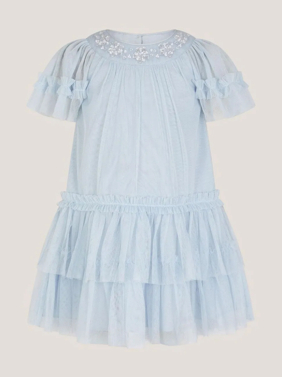 Monsoon Blue Baby Anastasia Tulle Embellished Dress