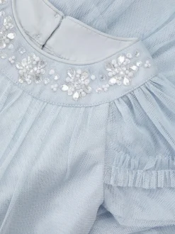 Monsoon Blue Baby Anastasia Tulle Embellished Dress