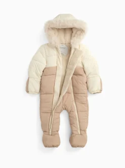 MORI Cream Cosy Zip-Up Lined Snowsuit