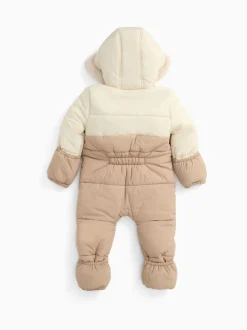 MORI Cream Cosy Zip-Up Lined Snowsuit