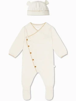 MORI Cream Cotton Knitted Jumper & Leggings Baby Gift Set