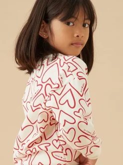 MORI Cream Heart Print Supersoft Sweatshirt