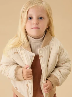 MORI Cream Supersoft Cosy Zip Up Bomber Jacket