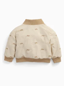 MORI Cream Supersoft Cosy Zip Up Bomber Jacket