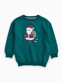 MORI Dark Green Santa Supersoft Christmas Sweatshirt
