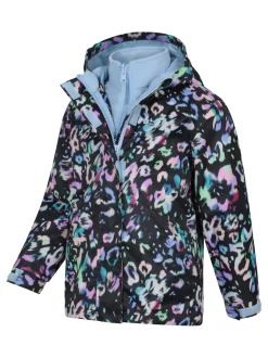 Mountain Warehouse Blue Aries Printed Waterproof 3-in-1 Jacket