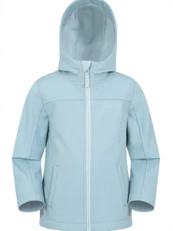 Mountain Warehouse Blue Exodus Kids Water Resistant Softshell Jacket