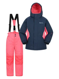 Mountain Warehouse Blue Fleece Lined Snow Ski Jacket And Trousers Set