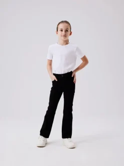 Name It Black Girls Flare Jeans With Adjustable Waist