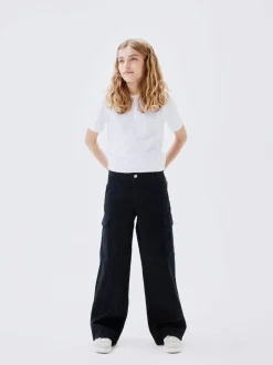 Name It Black Wide Leg Cargo Trousers