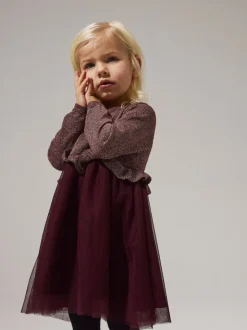 Name It Burgundy Sparkle Tulle Christmas Party Dress