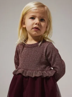 Name It Burgundy Sparkle Tulle Christmas Party Dress