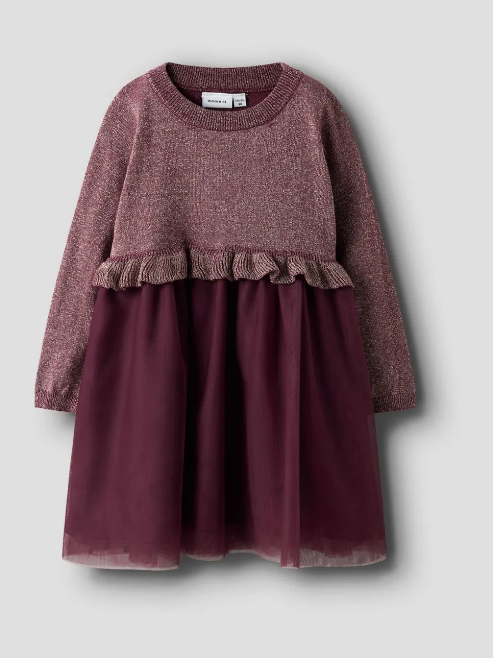 Name It Burgundy Sparkle Tulle Christmas Party Dress
