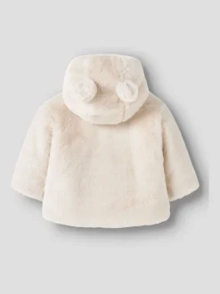NAME IT Cream Fluffy Teddy Ear Jacket