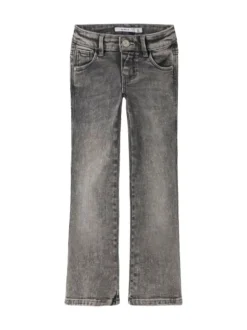 Name It Dark Grey Girls Flare Jeans With Adjustable Waist