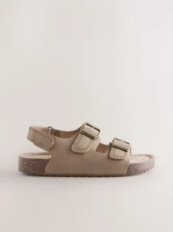 Neutral Standard Fit (F) Double Buckle Cushioned Footbed Sandals