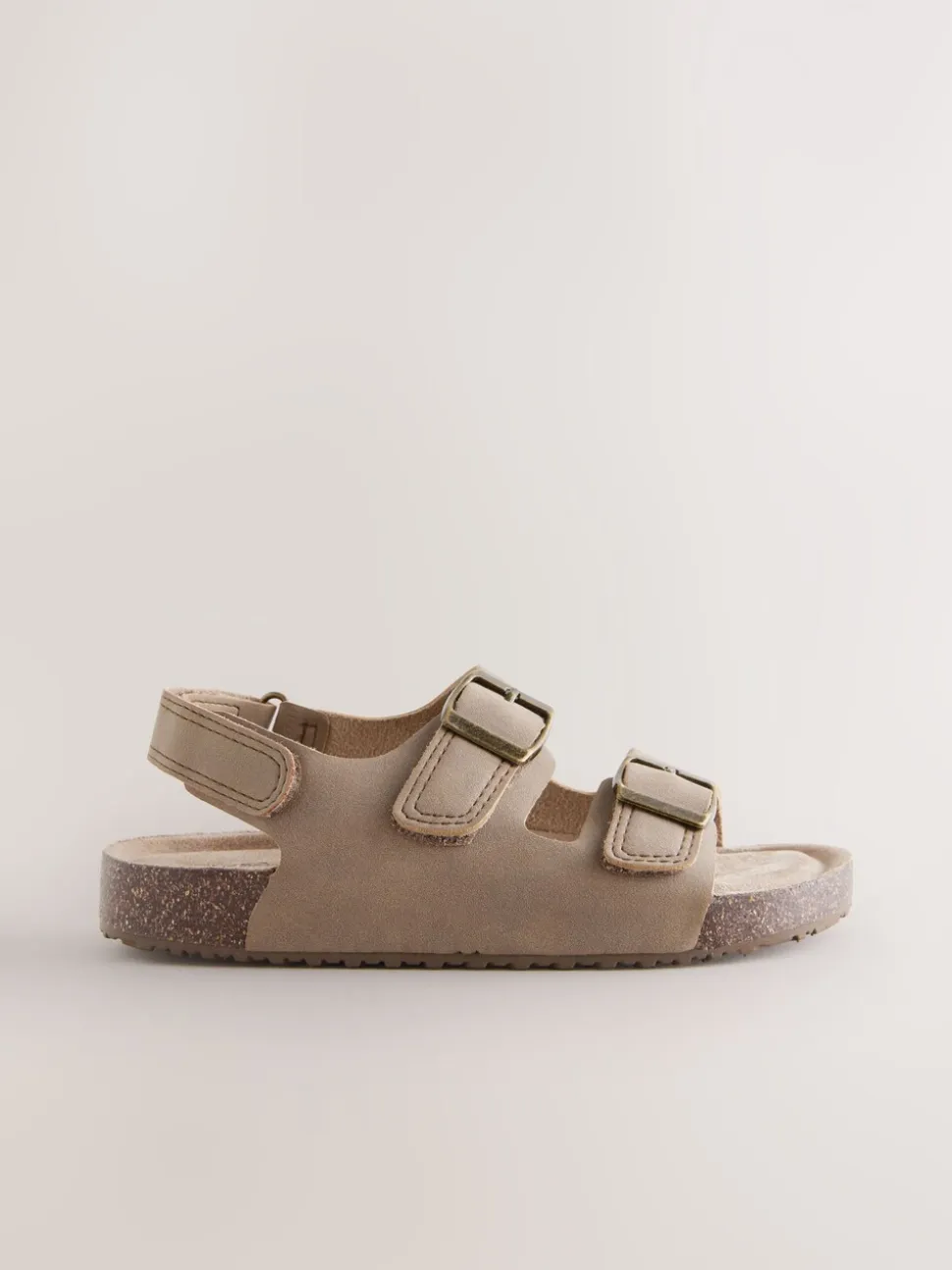 Neutral Standard Fit (F) Double Buckle Cushioned Footbed Sandals