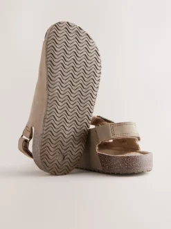 Neutral Standard Fit (F) Double Buckle Cushioned Footbed Sandals