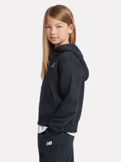 New Balance Black Brush Back Graphic Print Zip Hoodie