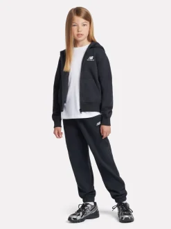 New Balance Black Brush Back Graphic Print Zip Hoodie