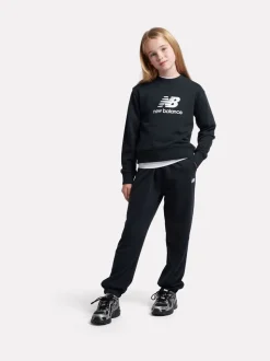 New Balance Black French Terry Stacked Logo Crew Sweatshirt
